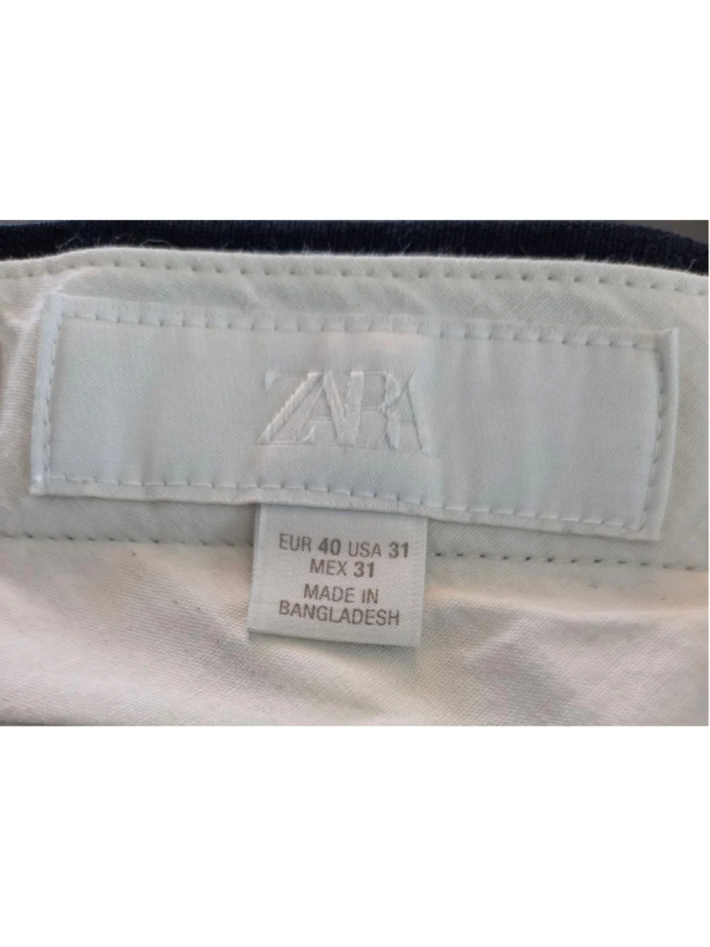 Men's ZARA Navy Linen Trousers Waist 31